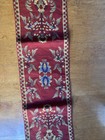 90x14    Table Runner Needlepoint Vintage Red Florals Flowers Checks New 