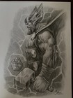 Thor Original Sketch 9x12 On Bristol Paper Marvel Comic Style Art  Signed Snoz