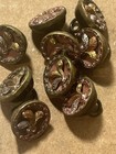 11 Antique Victorian Era Tinted Brass Pictorial Buttons   