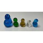 Vintage Miniature Glass Bird Figurine Blue Green Clear Amber Lot Of 5 Damage