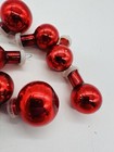 Lot Of 9 Vintage Glass Christmas Ornaments Mini Bulbs Japan Red Plastic Caps