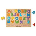 Melissa   Doug Wooden Alphabet Sound Puzzle - Wooden Puzzle With Sound  26 Pcs 