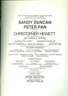 Peter Pan Musical Sandy Duncan  Christopher Hewett Theatre Souvenir Program