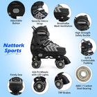 Nattork Kids Roller Skates Boys  Black Adjustable Light Up Wheels Teens Youth