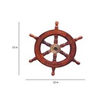 Pirate Vintage Wall Decor Beach Ship Gift Antique Brass Nautical Wheel Wooden