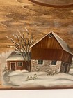 Vtg  Signed Hand Painted Letter Paper Mail Holder Box Country Barn Cottage Core
