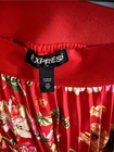 Express Floral Midi Skirt In Red   Pink
