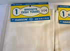 3 Vintage Nos Birdseye Dish Towel Cloth Striped Cotton Hanson Woven Usa Kitchen
