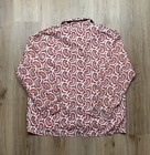 50s Vintage Hanes Sanforized Paisley Pajama Shirt Men   s Xl Gaudy Colorful
