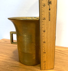 Antique Vintage Thick Heavy Solid Brass Large Mortar And Pestle  5 Pounds 8 Oz  