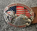 Bsa 2005 National Jamboree Leather Belt Size 34  Caroline Co  Virginia Buckle