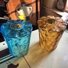 Two Vintage Mid Century Glass Original Light Lamp Shades
