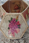 Vintage Greeting Card Sewing Basket Trinket Box Flowers Cats   Dogs
