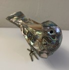 Beautiful Vintage Abalone Shell Bird Figure Finch Sparrow Handcrafted 4    X 3   