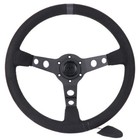 350mm Black Suede Mod07 Deep Dish Steering Wheel Fits For Custom Modified Cars