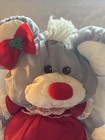 Vtg 1988 Fisher Price Puffalump Gray Christmas Mouse Nylon Plush