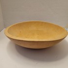 Vintage Hand Turned Wooden Dough Bowl 11  Round Solid Wood Chopping Salad Bowl