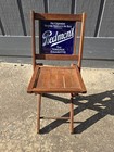 Antique Piedmont Cigarettes Advertising Porcelain Sign Wooden Folding Chair