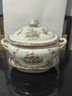 Chinese Export Style Porcelain Sailing Ships Tureen   Cover