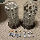 118 Thimble 5 Tier Glass Domes With Wood Base And 70 Different Assorted Thimbles