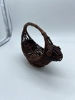Rustic Wicker Squirrel Basket     Vintage Catchall Or Planter     Woodland Decor