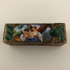 Enamel Lipstick Case Flute Woodwinds Music Lovers Engraved Malachite 800 Silver