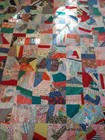 Vtg Handmade Patchwork Quilt Cotton 6  X 7  Beautiful  Farmhouse Read