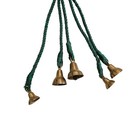 Vintage Brass Bells Christmas Decoration Door Hanger Green And Gold