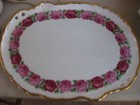Beautiful Porcelain Dresser Or Vanity Tray With Roses And Gold Trim