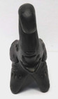 Vintage 3 5    Black Elephant Pottery Figure Trunk Up - Made In India