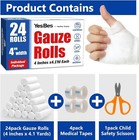 24 Pack 4 Inch Gauze Bandage Roll  Gauze Wrap Rolls  2 6 Yards