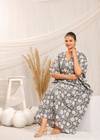 Cotton Kaftan Dress For Moms Indian Floral Long Caftan Beach Cover Up Maxi Dress