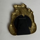 Vintage Brass Pig Photo Frame Holder Ornate Animal Desk Decor Tabletop Nursery