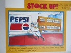 Vintage Pepsi-cola Pepsi Display Sign Shelf Tag Kevin Pope Cartoon Baseball