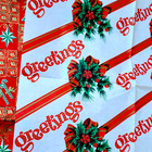 Vintage Christmas Wrapping Paper Mcm Mid Century 1950s 1960s Santa Snowman