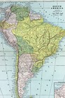 1890s Map Of South America Full Color Lithography 13 5 X 21 75
