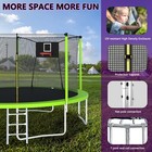 Outdoor 14ft Trampoline For Kids And Adults With Basketball Hoop And Net - New