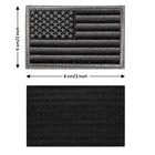 2 Pieces Tactical Usa Flag Patch 2   X 3    Black   Gray - 2 Packs Regular
