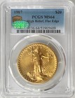 1907  20 Gold Saint Gaudens High Relief Flat Rim Pcgs Ms64 Cac Gold Double Eagle