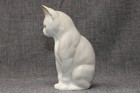 Vintage Otagiri Japan Porcelain Sitting Kitty Cat  Grey   White 6  Tall Epoc