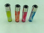 4 Pack Of Clipper Lighter Refillable Colorful Design Regular Flame