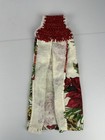 Vtg Kitchen Dish Towel With A Crochet Top   Poinsettia 