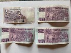 Lot Of Four Singapore 2 Dollars Banknotes 1992-1999