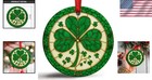St Patricks Day Decor  Irish Celtic Shamrock Ceramic Ornament  Lucky Shamrock