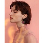 Bohemian Lightweight Vintage Copper Enamel Flower Hollow Dangle Drop Earrings Ha