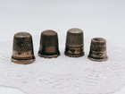Lot Of Vintage Sterling Silver Thimbles 4 Total Old Sewing Accessories