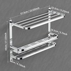 Caximsy Towel Rack With Shelf  22 63  Bathroom Shelf With Double Towel Bars S   