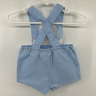 Vintage Mayfair Infant Baby Boy 0-3 Month Embroidery White   Blue Romper Sunsuit