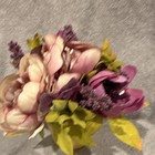 Artificial Peony Floral Arrangement In Vase - Pink Purple Green Centerpiece