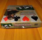 Vintage 21 Blackjack Game Set Dealing Shoe Cards Mat Rule Book Casino Style